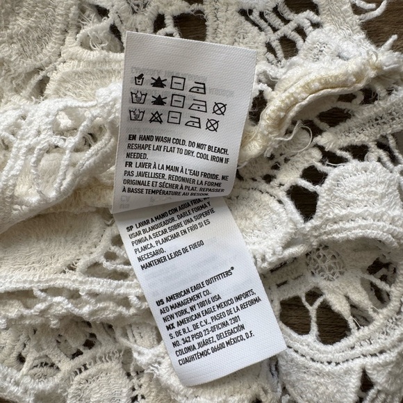 American Eagle Outfitters Sz S Crochet Dress White 100% Cotton - Picture 7 of 11